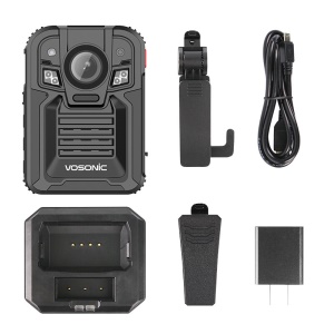 群华（VOSONIC）新款D7执法记录仪H.265压缩格式20小时1440p高清录像3400万像素可更换电池内置64G