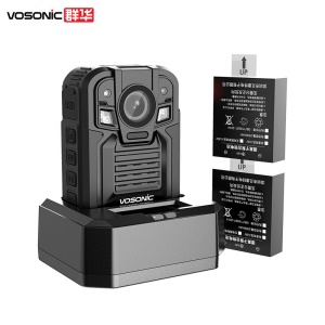 群华（VOSONIC）新款D7执法记录仪H.265压缩格式20小时1440p高清录像3400万像素可更换电池内置128G