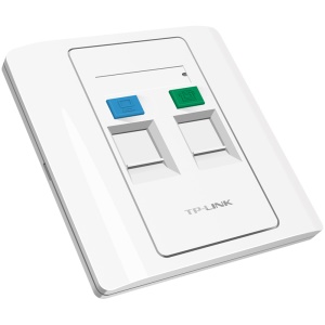 TP-LINK TL-EF002 双口信息面板 86型工程级电脑光纤宽带网线网络墙壁插座开关空板 (需另购模块)