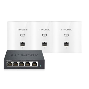 TP-LINK 1200M千兆智能组网AP套装 分布式WiFi路由 复式别墅无线覆盖(5口AC网关路由器*1+面板AP*3)