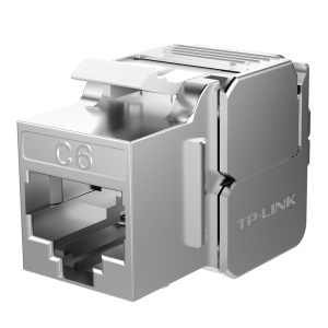 TP-LINK TL-EJ622F 六类CAT6高端工程级镀金版千兆网络屏蔽信息模块 180度、免打线