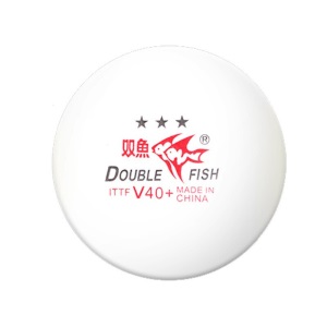 双鱼（DOUBLE FISH）展翅三星乒乓球 V40+ 白色 ABS新材料有缝球 比赛用球 10个装