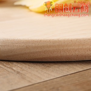 唐宗筷 天然圆形菜板 实木砧板 橡胶木切菜板 原木砧板 案板面板（Φ36*2cm) C6266