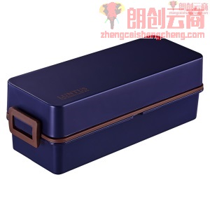 阿司倍鹭（ASVEL）C LUNTUS SS-T830饭盒 双层可微波炉加热餐盒带筷子 藏蓝色