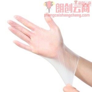 SODOLIKE   一次性手套 透明100只 耐用PVC手套家务食品餐饮烘培用厨房清洁加厚防护防疫手套 一盒装
