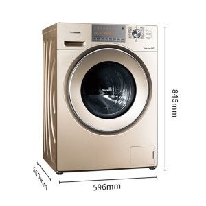 松下(Panasonic)洗衣机滚筒全自动10公斤 除菌变频 免熨烫羽绒服洗XQG100-E155C 香槟金