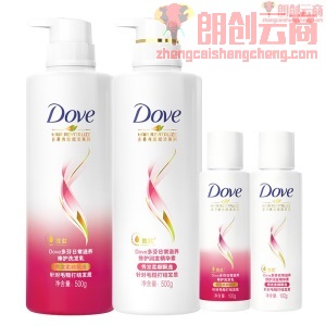 多芬(Dove)洗护发套装 日常滋养修护洗发乳500ml +护发素500ml
