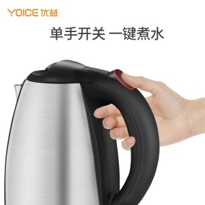 优益（Yoice）电水壶 热水壶 电热水壶304不锈钢1.8L容量 烧水壶 Y-DSH1 304不锈钢【热款】