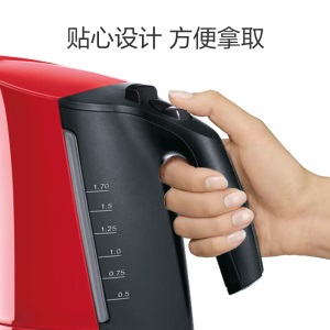 博朗（Braun）电热水壶 自动断电烧水壶 防烫煮 热水壶 1.7L WK300红色