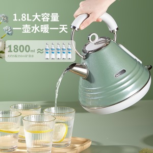 美厨（Maxcook）电水壶烧水壶 304不锈钢英国温控智能电热水壶 欧式大容量珍珠绿YK868PL