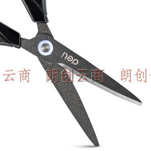 得力(deli)特氟龙材质防粘不锈钢剪刀 黑色6055