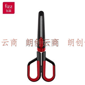 飞兹(fizz)175mm 办公家用生活美工刀/剪刀裁剪两用不锈钢办公剪刀红色 FZ21210-R