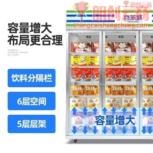 喜莱盛冷冻柜商用立式展示柜速冻超市展示柜急冻柜速冻饺子雪糕冰淇淋机 XLS-3LDS