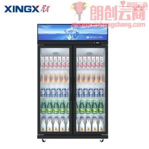 星星（XINGX）防凝露升级款立式冷藏展示柜冰柜 双门保鲜柜冷柜商用冰箱 风直冷超市饮料陈列柜多容量 518L防凝露款