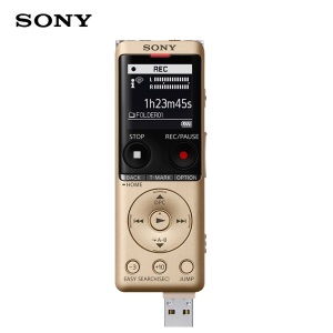 索尼（SONY）录音笔ICD-UX570F 4GB 金色 智能降噪升级款 专业线性录音棒 商务学习采访支持内录