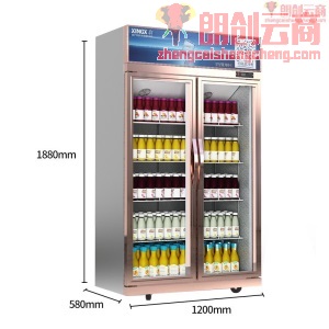 星星（XINGX）立式冷藏展示柜冰柜 双门保鲜柜冷柜商用冰箱 风直冷超市饮料陈列柜多容量 618升风直冷 LSC-618Y
