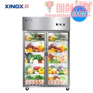 星星（XINGX）商用不锈钢冰柜厨房冰箱 玻璃门水果蔬菜立式保鲜展示柜 大容量冷藏饮料柜 双门冷藏 存取方便40%的人选择