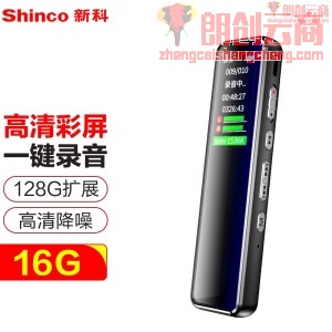 新科（Shinco）录音笔A01 16G专业高清微型录音器 超长录音 智能降噪 远距收音迷你便携式录音设备 黑色
