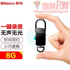 新科（Shinco）V-11 8G录音笔微型便携式录音笔专业高清降噪迷你小巧声控录音 银色