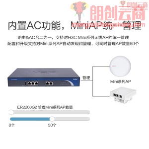 华三（H3C）千兆企业级VPN网关路由器 AC控制器 ER2200G2
