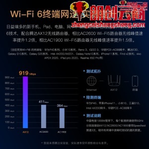 腾达（Tenda）AX12 wifi6 千兆路由器 信号增强版 无线家用 5G双频 3000M无线速率 旗舰游戏路由