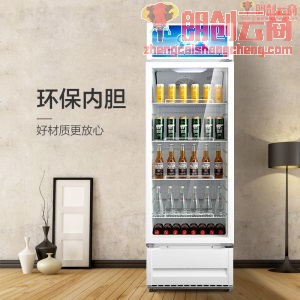 美的(Midea)立式单门家用商用展示柜 冷藏饮料茶叶保鲜柜 啤酒冷饮玻璃门冰柜 SC-320GM（白色）