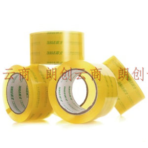 天章办公(TANGO)高品质封箱胶带打包胶带60mm*100y(91.4米/卷)淡黄色/30卷装/高粘性宽胶带
