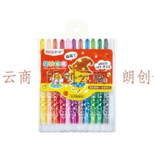 掌握（GRASP）12色长款旋转蜡笔 儿童美术涂鸦笔 不脏手可擦绘画笔套装GLP60901