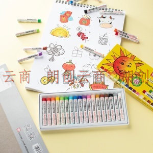   樱花(SAKURA)油画棒蜡笔美术儿童绘画 24色套装小太阳款 XEP-24C