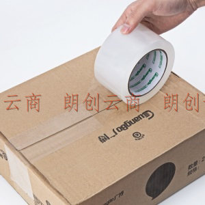 广博(GuangBo)高品质透明封箱胶带打包宽胶带30卷/箱60mm*100y(91.4米) 办公文具 S45002