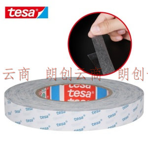 德莎（tesa）胶带 强力无纺布半透明双面胶20毫米*50米0.13毫米厚1卷装 耐高温可粘塑料金属