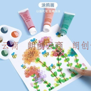 猫太子（MAOTAIZI）手指画颜料套装易水洗 儿童学生画画绘画涂鸦(带画笔刷)玩具美术用品色彩涂鸦