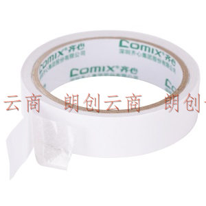 齐心（Comix） 双面胶带高粘性棉纸双面胶易撕易贴 白色12卷装24mm*9.1米 办公用品 MJT2410
