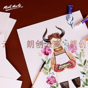 蒙玛特 棉浆水彩纸A3 300g粗纹水彩纸绘画纸学生散装美术生空白画画 水彩纸A4（5张）