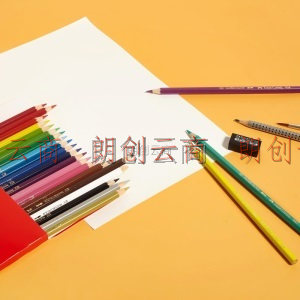 辉柏嘉（Faber-castell）水溶性彩铅笔彩色铅笔24色手绘涂色专业美术生绘画笔套装升级版