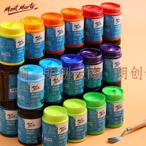 蒙玛特(Mont Marte)300ml丙烯颜料桔黄 专业墙绘手绘丙烯画颜料 美术绘画套装考试颜料MSCH3007