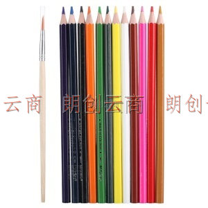 晨光(M&G)文具12色水溶性彩色铅笔 学生美术绘画填色 内含画笔六角杆 红筒装AWP36809