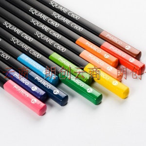 马可（MARCO）时尚系列 四角杆48色油性彩色铅笔方杆 美术设计手绘填色专用 铁盒装 方的彩铅C600-48TN
