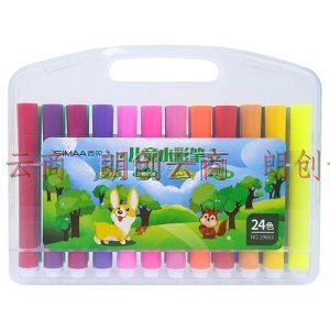 西玛（SIMAA）24色可洗水彩笔 可擦彩色绘画涂色颜色玩具儿童涂鸦 文具美术画材学习用品 SM19659
