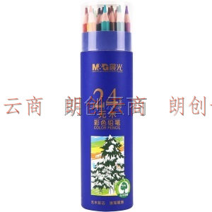 晨光(M&G)文具24色无木环保彩色铅笔 学生美术绘画填色 六角杆蓝筒装AWP34379