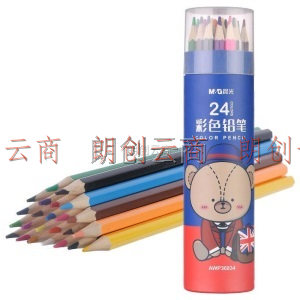 晨光(M&G)文具24色油性彩色铅笔 学生美术绘画填色六角杆 小熊哈里系列AWP36834