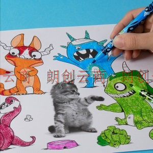 马培德 Maped  24色可爱怪兽水彩笔套装  儿童学生绘画水彩笔  美术涂鸦画画笔 845484CH