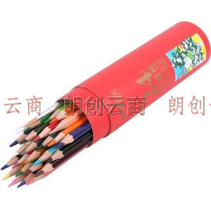 晨光(M&G)文具24色水溶性彩色铅笔 学生美术绘画填色 内含画笔六角杆 红筒装AWP36810