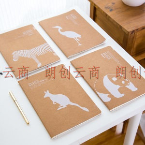 广博(GuangBo)B5牛皮纸缝线记事本子文具笔记本子 60张6本装 FB60036