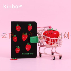 kinbor 手账本创意笔记本子A6日记本记事本手帐本-是草莓呀II DT51027