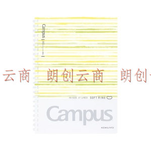   国誉（KOKUYO）Campus 学生软线圈笔记本子记事本记录本子 水彩絮语 A5 50页 黄色WSG-SRDA550Y