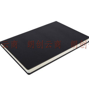 广博(GuangBo)16K皮面记事本简约硬挺商务笔记本子 120张单本装黑色GBP16733
