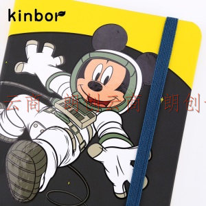 kinbor×迪士尼 硬面本笔记本子A6记事本日记本手帐本-太空米奇DT53084