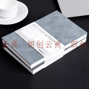 广博(GuangBo)144张25K记事本子创意加厚笔记本羊巴皮手帐日记本 浅灰GBP25324