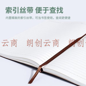 广博(Guangbo)羊巴皮记事本 加厚软面日记本皮面本本子笔记本文具B5/144张 咖啡色  GBP20065-DK